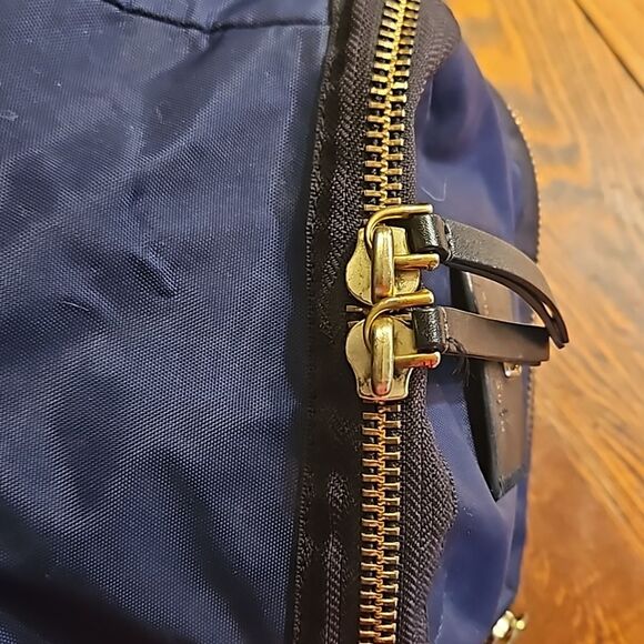 Marc Jacobs New York THE BIKER NYLON BACKPACK in navy with black/gold accents main image 12